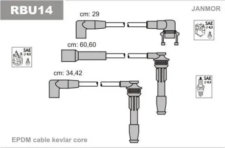 RBU14 Провода RBU14 JANMOR подбор по vin на Brocar
