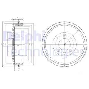 BF169 Гальмівний барабан задній CITROEN BERLINGO, C15, XSARA, XSARA PICASSO,ZX PEUGEOT 305 305 I, DELPHI підбір по vin на Brocar