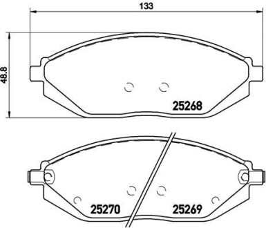 P10054 Комплект тормозных колодок, дисковый тормоз BREMBO подбор по vin на Brocar