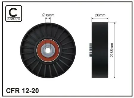 1220 88,3x8x26 Ролик паска приводного Volvo/Renault CAFFARO підбір по vin на Brocar
