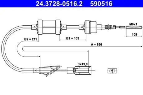 24372805162 Трос, управление сцеплением ATE подбор по vin на Brocar