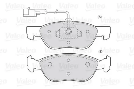 301006 Колодки гальмівні FIAT P. BRAVO/BRAVA/MAREA 95-02 VALEO підбір по vin на Brocar