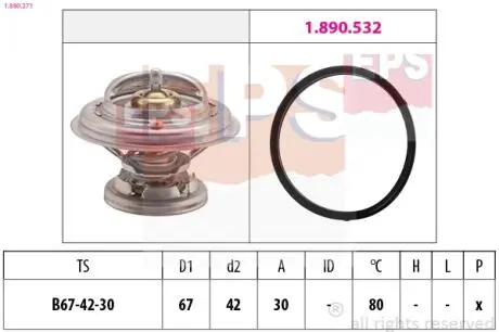1880271 Термостат не в корп. DB 210 E 250 Turbo-D (210.015) 1997.06-199 EPS підбір по vin на Brocar