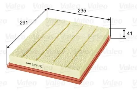 585032 Воздушный фильтр VALEO подбор по vin на Brocar