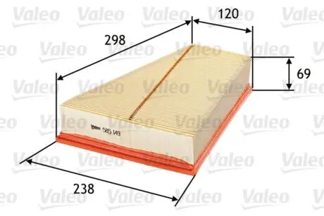 585149 Воздушный фильтр VALEO подбор по vin на Brocar