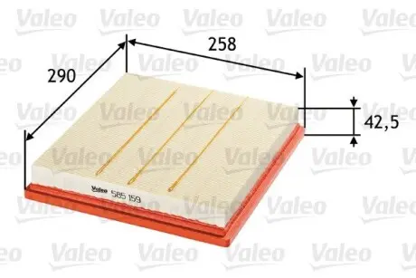 585159 Фильтр воздушный VALEO подбор по vin на Brocar