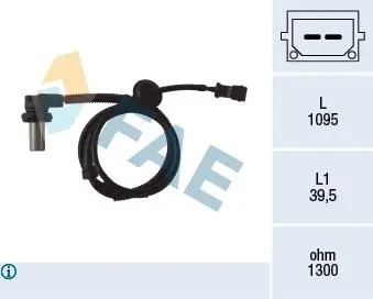 78062 Датчик ABS (передній) Audi A4/VW Passat 94-05 (1095mm) FAE підбір по vin на Brocar