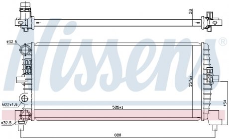 606239 CHŁODNICA SILNIKA VW NISSENS підбір по vin на Brocar