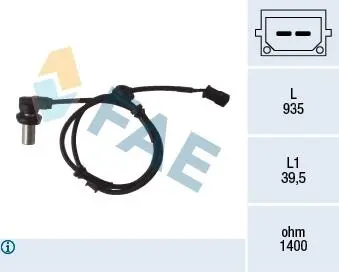 78071 Датчик, частота обертання колеса 78071 FAE FAE підбір по vin на Brocar
