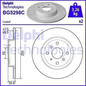 BG5298C Диск гальмівнийTYL DELPHI підбір по vin на Brocar