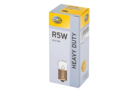 8GA002071361 Автолампа Behr Hella 8GA002071361 Heavy Duty R5W BA15d 5 W прозрачная HELLA підбір по vin на Brocar