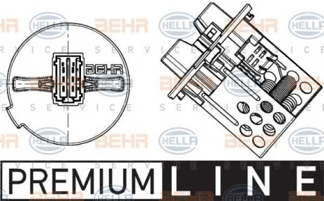 9ML351332281 Реостат вентилятора отопителя C4 04- (Premium Line! OE) BEHR подбор по vin на Brocar