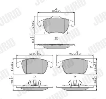 573674J Тормозные колодки Ford Galaxy, Mondeo V, S-Max Ford Usa Fusion Lincoln Mkz 1.0-3.5 09.06- JURID подбор по vin на Brocar