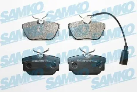 5SP974 Колодки задні гальмові VW T4 98-00- R16 (з датчиками) SAMKO підбір по vin на Brocar