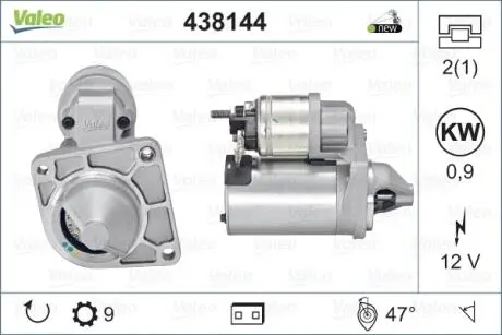 438144 Стартер VALEO підбір по vin на Brocar