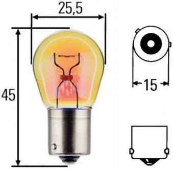 8GA006841241 Автолампа Behr Hella 8ga006841241 Standard PY21W BAU15s 21 W желтая HELLA підбір по vin на Brocar