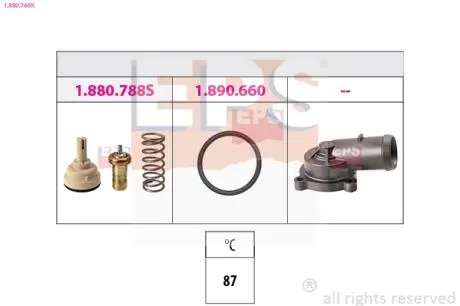 1880788K Р/к термостата SKODA SEAT, 1,6 EPS підбір по vin на Brocar