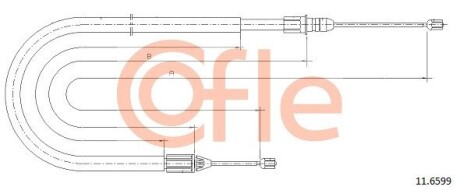 116599 Трос, стояночная тормозная система 11.6599 COFLE COFLE підбір по vin на Brocar