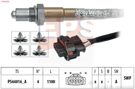 1998268 SONDA LAMBDA OPEL EPS підбір по vin на Brocar