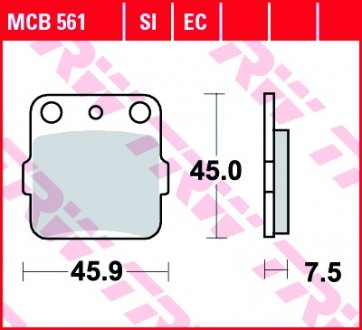 MCB561EC Комплект тормозных колодок, дисковый тормоз MCB561EC TRW TRW підбір по vin на Brocar