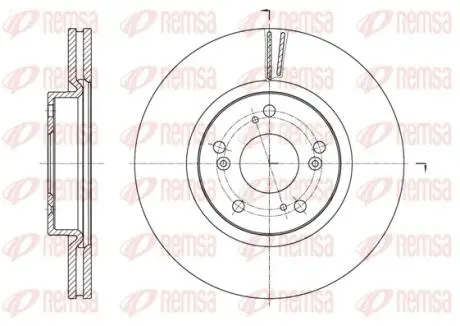 6165310 61653.10_диск тормозной передний! Honda Civic 1.6-2.2i/D 12> REMSA подбор по vin на Brocar
