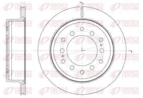 6166410 61664.10_диск тормозной задний! Toyota Land Cruiser 150 2.7-4.0i/D 10> REMSA підбір по vin на Brocar