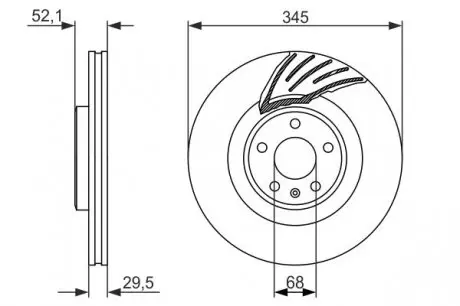 0986479590 Гальмівний диск BOSCH підбір по vin на Brocar
