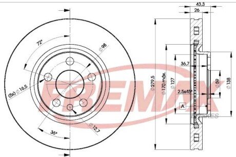 BD4620 Диск торм. передній FREMAX підбір по vin на Brocar