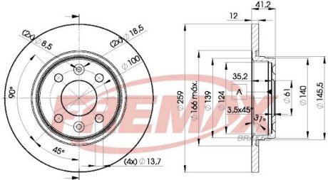 BD4707 Диск торм. передній FREMAX підбір по vin на Brocar