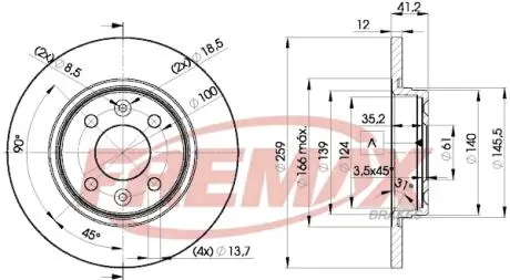 BD4707 Диск торм. передний FREMAX подбор по vin на Brocar