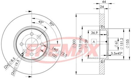 BD7897 Диск тормозной FREMAX підбір по vin на Brocar