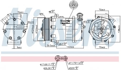 90063 Радіатор масляний NISSENS підбір по vin на Brocar