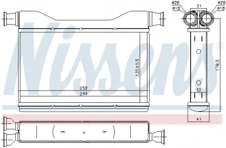 70528 Радиатор отопления NISSENS підбір по vin на Brocar