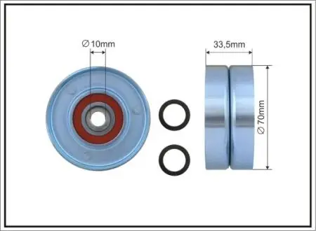500072 70x10x33,5 Ролик паска приводного Toyota 4 Runner, Land Cruiser 4.0 01.05- CAFFARO підбір по vin на Brocar