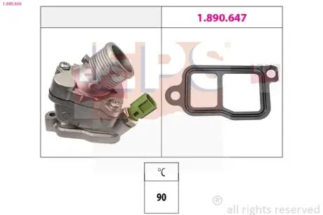 1880606 Термостат (в корпусі) VOLVO V70 2.4 03.00-04.16 EPS підбір по vin на Brocar