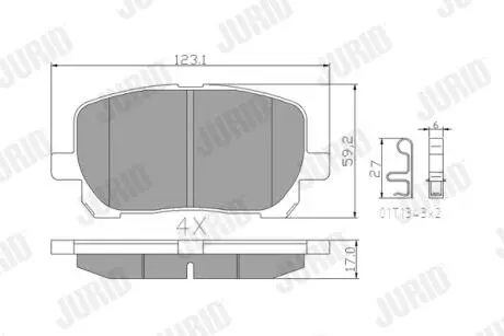 572546J Комплект тормозных колодок, дисковый тормоз JURID подбор по vin на Brocar