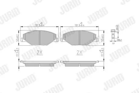 573601J Тормозные колодки Polo 11-,Skoda Fabia JURID подбор по vin на Brocar