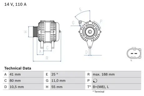 0986046060 Генератор BOSCH подбор по vin на Brocar