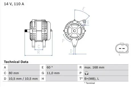 0986080060 Генератор BOSCH подбор по vin на Brocar