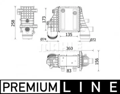CI553000P Охолоджувач наддувального повітря MAHLE / KNECHT підбір по vin на Brocar