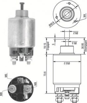 AME0316 Втягуюче реле DELCO [940113050316] MAGNETI MARELLI підбір по vin на Brocar