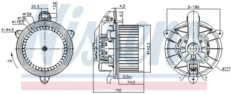 87495 Вентилятор салону NISSENS підбір по vin на Brocar
