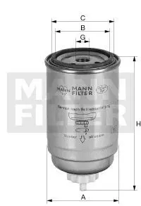 WK9190 Фільтр палива MANN підбір по vin на Brocar