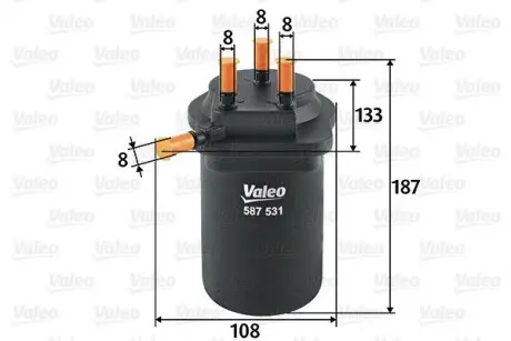 587531 Топливный фильтр VALEO подбор по vin на Brocar