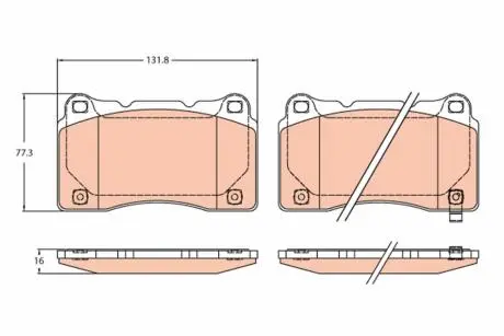 GDB2237 Гальмівні колодки дискові HONDA Civic Type-R &quot;F &quot;17&gt;&gt; TRW підбір по vin на Brocar