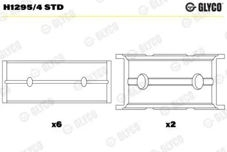 H12954STD Підшипник коленвала GLYCO підбір по vin на Brocar