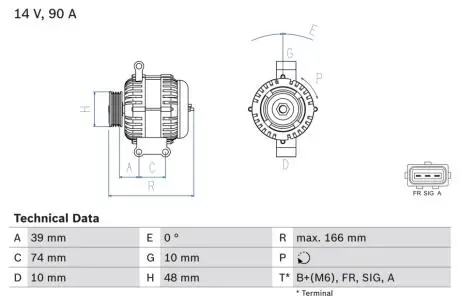 0986049980 Генератор BOSCH підбір по vin на Brocar