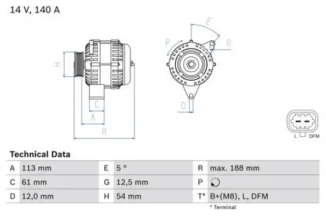 0986080380 Генератор BOSCH підбір по vin на Brocar