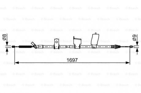 1987482627 Трос ручника (задній) (L) Renault Koleos 2.0 dCi 08-16 BOSCH підбір по vin на Brocar