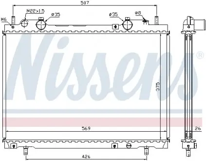 61672A Радиатор охлаждения NISSENS подбор по vin на Brocar